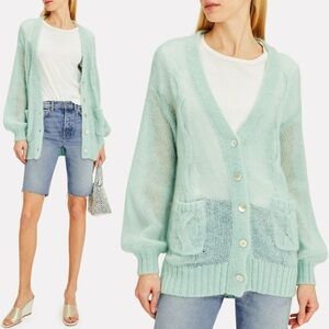 St. Roche Whisper Cardigan in Green-Lt Size Small